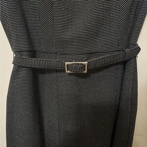 White House Black Market Black and White Midi Dress